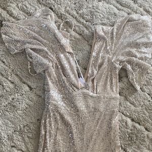 Red Dress Boutique Sequin Jumpsuit in Silver